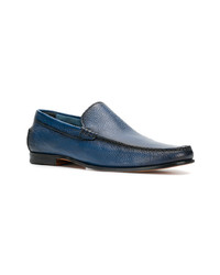 Slippers en cuir bleus Santoni