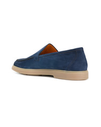 Slippers en cuir bleus Santoni