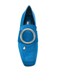 Slippers en cuir bleus Dorateymur