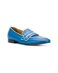 Slippers en cuir bleus Leqarant