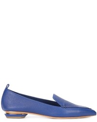 Slippers en cuir bleus Nicholas Kirkwood