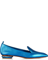 Slippers en cuir bleus Nicholas Kirkwood