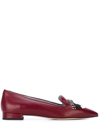 Slippers en cuir bordeaux Chiara Ferragni