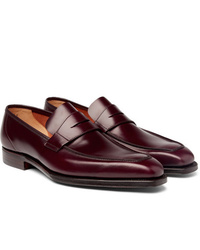 Slippers en cuir bordeaux George Cleverley