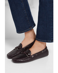 Slippers en cuir bordeaux Tod's