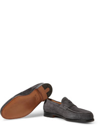 Slippers en cuir bordeaux John Lobb