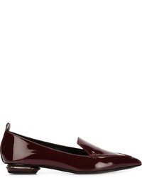 Slippers en cuir bordeaux Nicholas Kirkwood