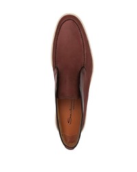 Slippers en cuir bordeaux Santoni