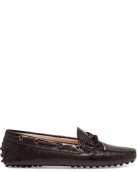 Slippers en cuir bordeaux Tod's