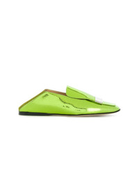 Slippers en cuir chartreuses Sergio Rossi