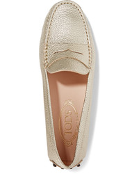 Slippers en cuir dorés Tod's