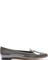 Slippers en cuir gris Alexander McQueen