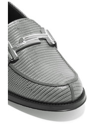 Slippers en cuir gris Tod's