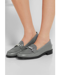 Slippers en cuir gris Tod's