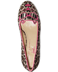 Slippers en cuir imprimés léopard fuchsia Charlotte Olympia