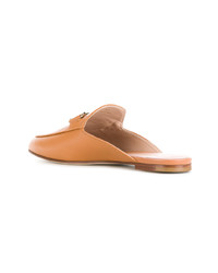 Slippers en cuir marron clair Tod's