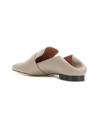 Slippers en cuir marron clair Bally