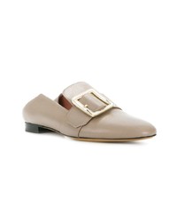 Slippers en cuir marron clair Bally