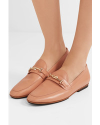 Slippers en cuir marron clair Tod's