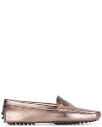 Slippers en cuir marron clair Tod's