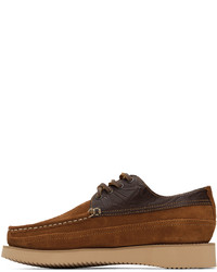 Slippers en cuir marron foncé Sebago