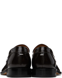 Slippers en cuir marron foncé Maison Margiela