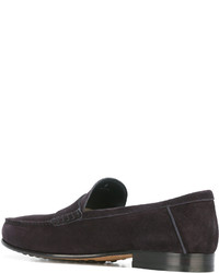 Slippers en cuir marron foncé Tod's