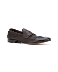 Slippers en cuir marron foncé Henderson Baracco