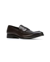 Slippers en cuir marron foncé Henderson Baracco