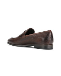 Slippers en cuir marron foncé Dell'oglio