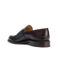 Slippers en cuir marron foncé Trickers