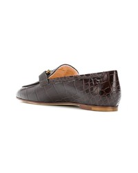 Slippers en cuir marron foncé Tod's