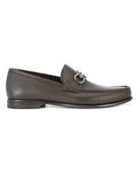 Slippers en cuir marron foncé Salvatore Ferragamo