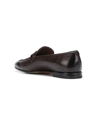 Slippers en cuir marron foncé Salvatore Ferragamo