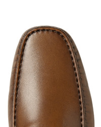 Slippers en cuir marron foncé Tod's