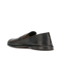 Slippers en cuir marron foncé Measponte