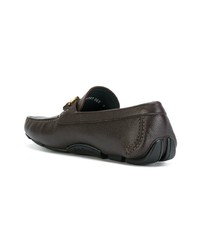 Slippers en cuir marron foncé Salvatore Ferragamo