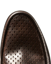 Slippers en cuir marron foncé Bottega Veneta