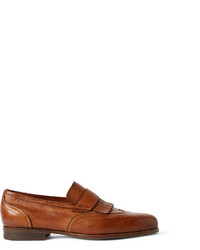 Slippers en cuir marron Santoni