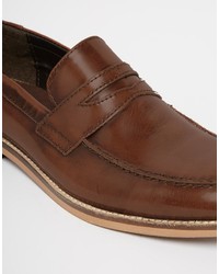 Slippers en cuir marron Asos