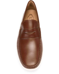 Slippers en cuir marron Tod's