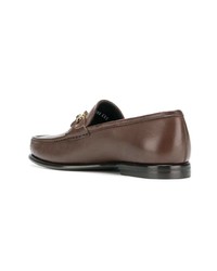 Slippers en cuir marron Salvatore Ferragamo