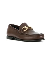 Slippers en cuir marron Salvatore Ferragamo