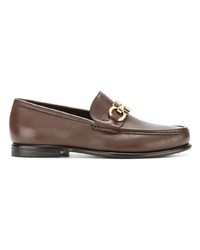 Slippers en cuir marron Salvatore Ferragamo