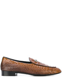Slippers en cuir marron Giuseppe Zanotti Design