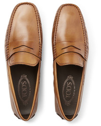 Slippers en cuir marron Tod's