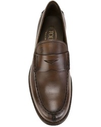 Slippers en cuir marron Tod's