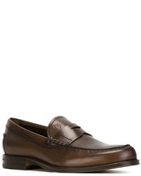 Slippers en cuir marron Tod's