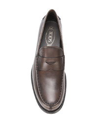 Slippers en cuir marron Tod's