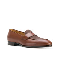 Slippers en cuir marron Barbanera